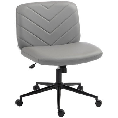Criss Cross Legged Office Chair Height Adjustable Grey - image 1