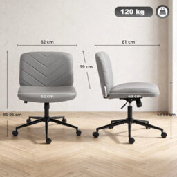 Criss Cross Legged Office Chair Height Adjustable Grey - thumbnail 2