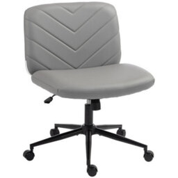 Criss Cross Legged Office Chair Height Adjustable Grey - thumbnail 1