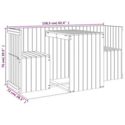 Walplus Balcony Set 2 Seater Black Solid Wood Pine - thumbnail 9