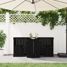 Walplus Balcony Set 2 Seater Black Solid Wood Pine - thumbnail 3