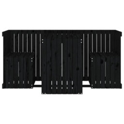 Walplus Balcony Set 2 Seater Black Solid Wood Pine - thumbnail 4