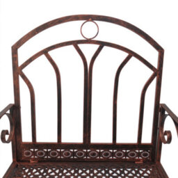 Outsunny Rocking Chair Outdoor Metal Vintage Style Garden Seat For Patio Bronze - thumbnail 8