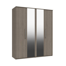 Rochester 4 Door Robe With 2 Mirrors - Grey Oak On Express Delivery And Ready Assembled - thumbnail 2