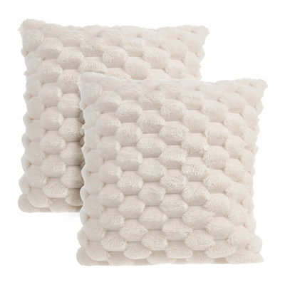 Living And Home 2Pcs Cozy Soft Plush Throw Pillowcase Cushion Covers With Hidden Zipper Without Insert - image 1