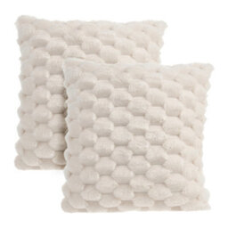 Living And Home 2Pcs Cozy Soft Plush Throw Pillowcase Cushion Covers With Hidden Zipper Without Insert - thumbnail 1