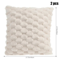 Living And Home 2Pcs Cozy Soft Plush Throw Pillowcase Cushion Covers With Hidden Zipper Without Insert - thumbnail 7