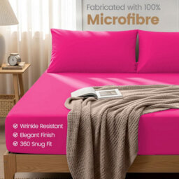 Aspire Homeware Pink Fitted Sheet 40Cm Extra Deep Pocket Hypoallergenic Bed Sheet Microfiber (L)200Cm X (W)180Cm,super King - thumbnail 8