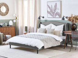 Beliani Bed Fabric Colmar 160 X 200 Cm (Eu King Size) Grey - thumbnail 2