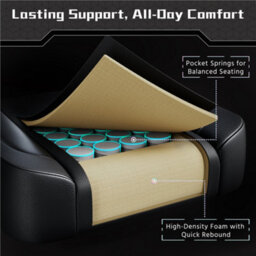Yaheetech High-Back Ergonomic Swivel Gaming Chair With Footrest - Black - thumbnail 6