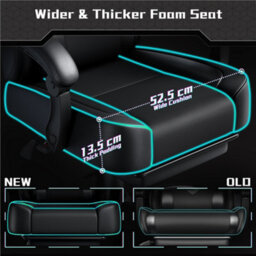 Yaheetech High-Back Ergonomic Swivel Gaming Chair With Footrest - Black - thumbnail 7
