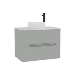 Royal Bathrooms Venice 700mm Dove Grey Wall Mounted Bathroom Countertop Vanity Unit 2 Drawer With Round Basin - thumbnail 7