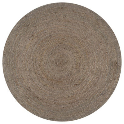 Berkfield Handmade Rug Jute Round 90 Cm Grey