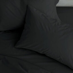 Catherine Lansfield Pillowcases Easy Iron Percale Standard 50X75Cm Pack Of 2 Pillow Cases With Envelope Closure Black