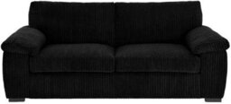 BlissFurniture Ltd Jumbo Cord Amalfi 3 Seater Sofa Stylish And Spacious Sofa For Modern Living Rooms Soft Cushions & Cozy Soft Cord Fabric In Black - thumbnail 1