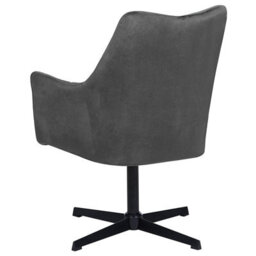 Beliani Swivel Armchair Vaksala Velvet Dark Grey - thumbnail 6