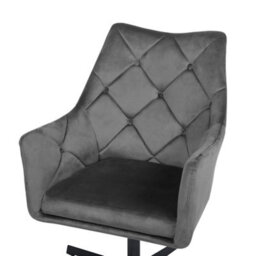 Beliani Swivel Armchair Vaksala Velvet Dark Grey - thumbnail 7