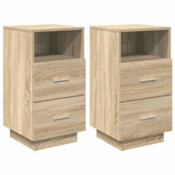 Berkfield Bedside Cabinets 2 Pcs With 2 Drawers Sonoma Oak 36X36X68 Cm - thumbnail 2