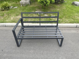Fimous Aluminum Outdoor Garden Furniture Single Arm 2 Seater Sofa With Seat Cushion Right Side - thumbnail 3
