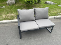 Fimous Aluminum Outdoor Garden Furniture Single Arm 2 Seater Sofa With Seat Cushion Right Side - thumbnail 2