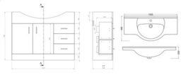Veebath Sophia 1800mm Bath Vanity Unit, Toilet & Taps Bathroom Suite - thumbnail 4