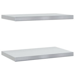 Berkfield Wall Shelves 2 Pcs 50X30X3 Cm Silver Stainless Steel - thumbnail 2