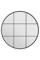 "Mirroroutlet Circulus - Black Metal Framed Round Window Wall Mirror 39"" X 39"" (100X100Cm)" - thumbnail 3