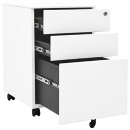 Berkfield Mobile File Cabinet White 39X45X60 Cm Steel - thumbnail 5