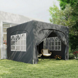Outsunny 3 X 3(M) Upf50+ Pop Up Gazebo With Sides And Carry Bag, Dark Grey - thumbnail 8