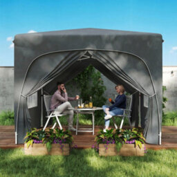 Outsunny 3 X 3(M) Upf50+ Pop Up Gazebo With Sides And Carry Bag, Dark Grey - thumbnail 9