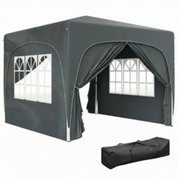Outsunny 3 X 3(M) Upf50+ Pop Up Gazebo With Sides And Carry Bag, Dark Grey - thumbnail 2