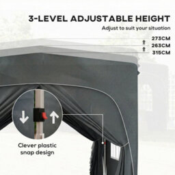 Outsunny 3 X 3(M) Upf50+ Pop Up Gazebo With Sides And Carry Bag, Dark Grey - thumbnail 5