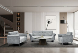 Seconique Amalfi 1 Seater Chair In Grey Fabric And Metal Legs - thumbnail 9