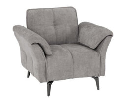 Seconique Amalfi 1 Seater Chair In Grey Fabric And Metal Legs - thumbnail 2