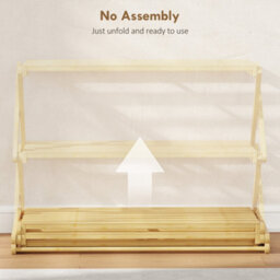 Homcom 3-Tier Bamboo Shoe Rack, Folding Shoe Shelf, Holds Up To 9 Pairs - thumbnail 4