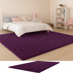 Uetian Modern Purple Shaggy Area Rug Plush Soft Carpet For Bedroom Living Room & Home Decor (Purple 120X170) - thumbnail 2