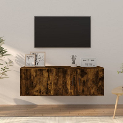Berkfield 2 Piece Tv Cabinet Set Smoked Oak Engineered Wood - image 1