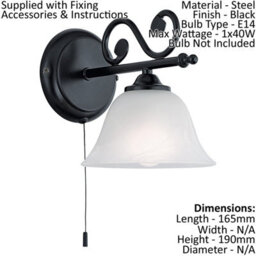 Elegant Twin Ceiling Pendant Light With Matching Black Wall Sconces And Alabaster Glass - thumbnail 3