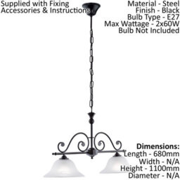 Elegant Twin Ceiling Pendant Light With Matching Black Wall Sconces And Alabaster Glass - thumbnail 2