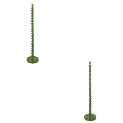 Loops Stylish Gloss Cotswold Green 2 Pack Of 1327mm Tall Floor Lamps With E27 Led Compatibility - image 1