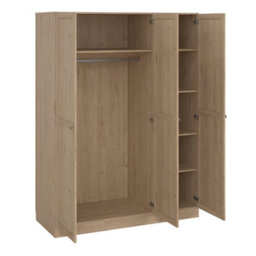 Furniture To Go Brande Wardrobe With 3 Frame Doors In Jackson Hickory Oak - thumbnail 5