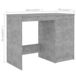 Berkfield Desk Concrete Grey 140X50X76 Cm Engineered Wood - thumbnail 9