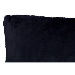 Orsina Navy Blue Faux Fur Rectangular Cushion, Soft Plush Feather Filled Sofa Cushion, Faux Back Luxury Cushion - thumbnail 7