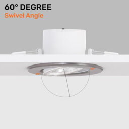 Paul Russells Led Downlight Chrome Dimmable Tilt Recessed Ceiling Spotlight 6W 570 Lumens, Ip44, Colour Changeable Cct3 - thumbnail 8