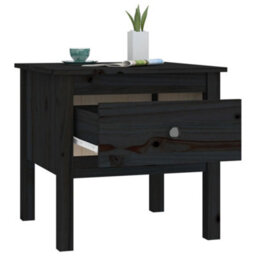Berkfield Durable Side Tables 2 Pcs Black 50X50X49 Cm Solid Wood Pine - thumbnail 7