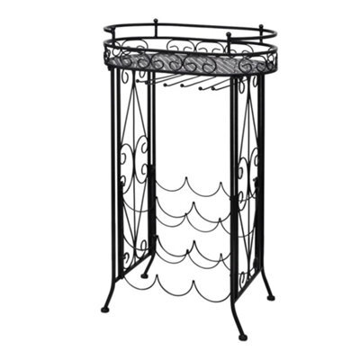 Vidaxl Wine Rack With Glass Holder For 9 Bottles Metal - image 1