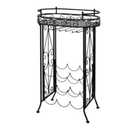 Vidaxl Wine Rack With Glass Holder For 9 Bottles Metal