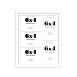 14X11 Inch 5 Opening Photo Collage Frame, Display Five 6X4 Inch Photos, Multi Aperture Family Picture Frame, White - thumbnail 2