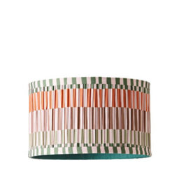 Valuelights Rae Small Stripe Natural Pleated Drum Ceiling Lamp Shade And Bulb (D)25Cm - thumbnail 8