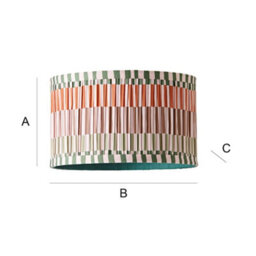 Valuelights Rae Small Stripe Natural Pleated Drum Ceiling Lamp Shade And Bulb (D)25Cm - thumbnail 9